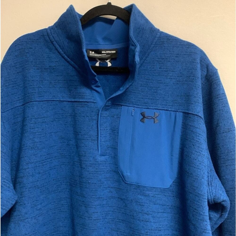 Under Armour Men's 3XL UA Specialist Henley 2.0 Pullover, Blue - Picture 3 of 9